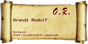 Orendi Rudolf névjegykártya